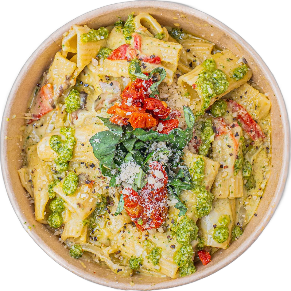 Pesto É Pepe rigatoni