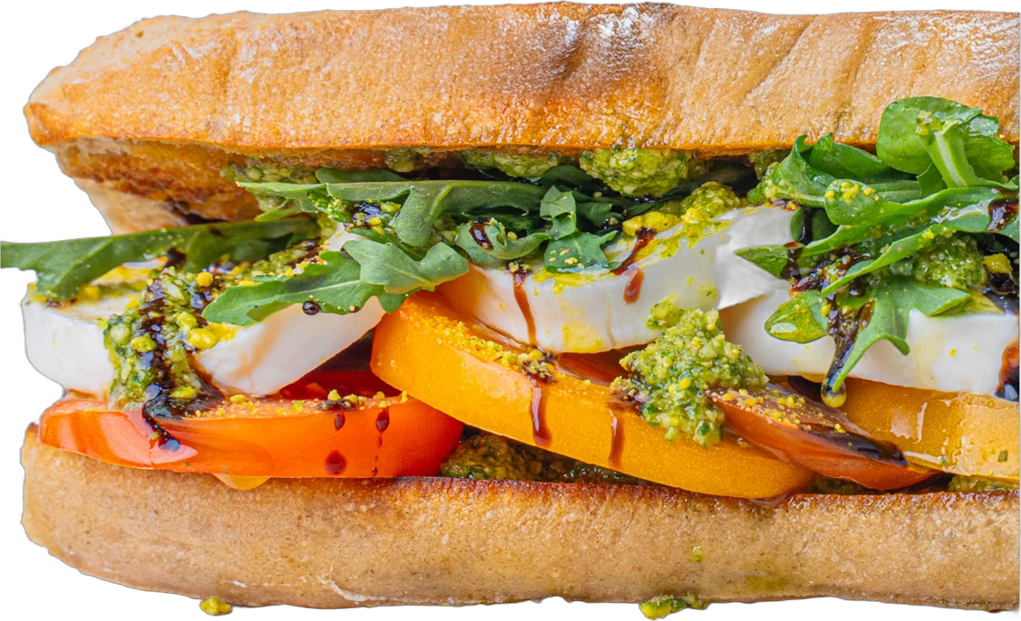 Pistachio Caprese baguette